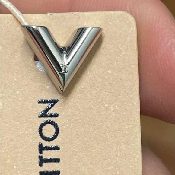 Louis Vuitton Essential V Stud Earrings- Silver - Picture 3 of 8